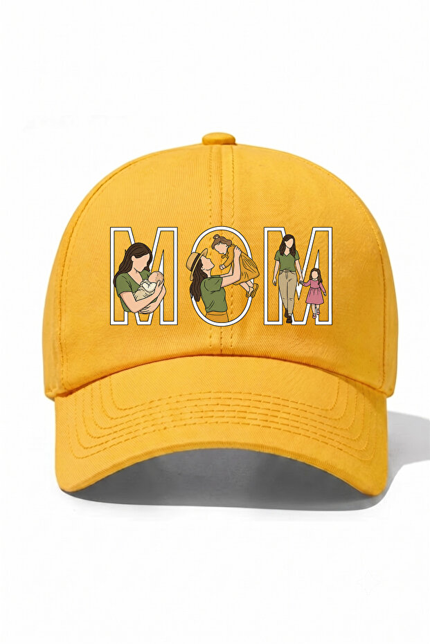Mom - Mother & Daughter Very Special Design Printed Cotton Hat