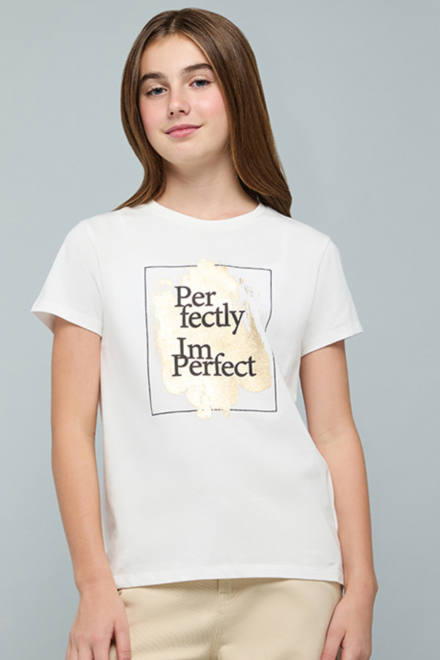 Printed T-Shirt with Crew Neck and Short Sleeves