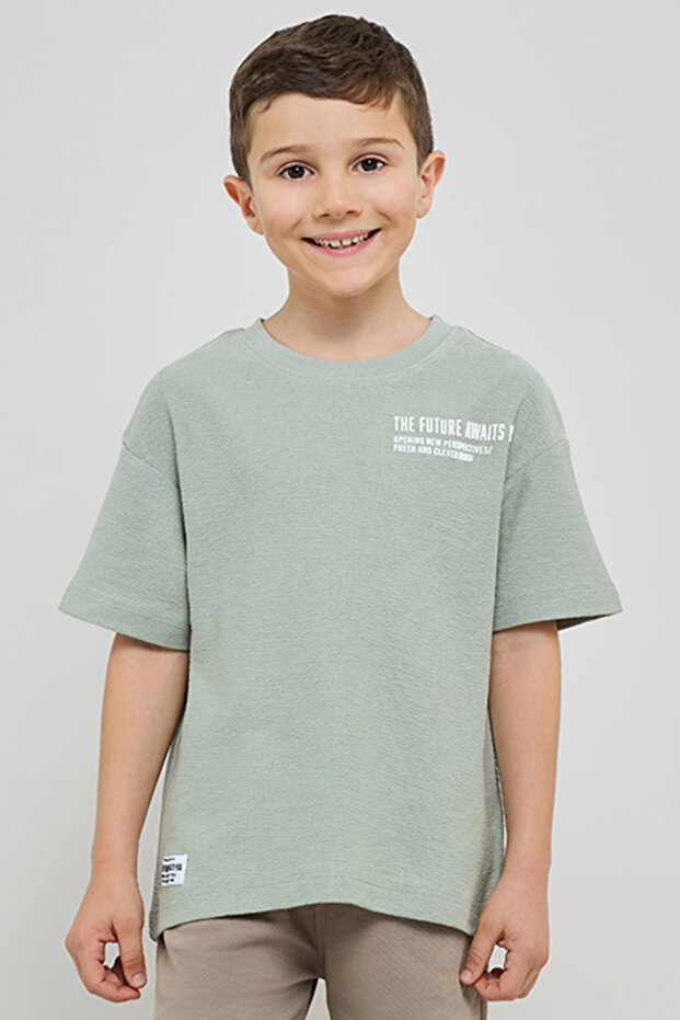 Printed T-Shirt with Crew Neck and Short Sleeves