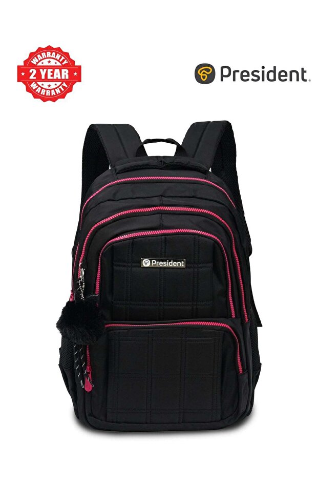 School Backpack Waterproof Book Bag with Compartments and Doll Pendant for Kids