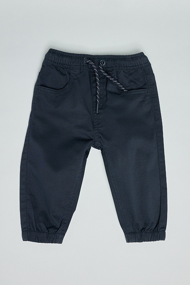 Solid Jogger Pants with Drawstring Waist - 1