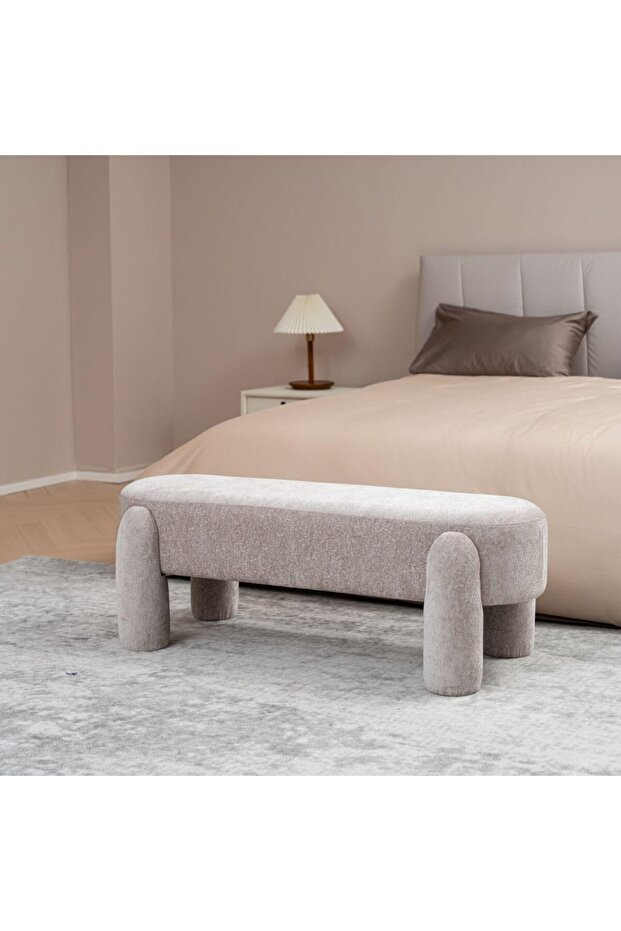 Supra Bench | Multi-Functional Stool | Upholstered Footrest Without Storage L125xW50xH43.5cm -Beige