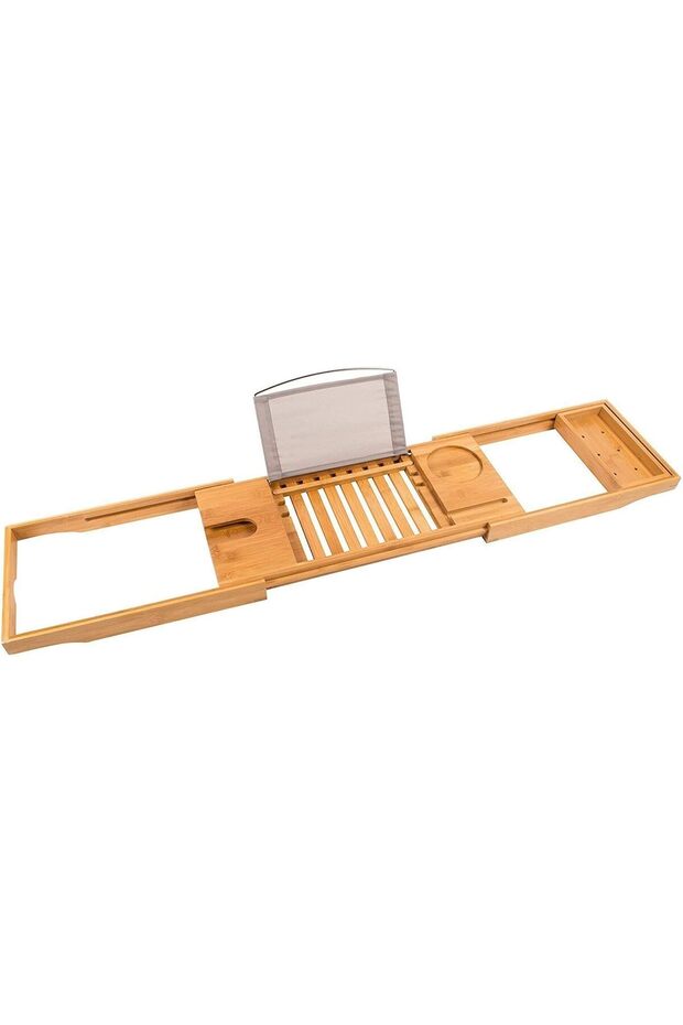 Bath Tray Bathtub Caddy Tray Bamboo Bath Caddy Bridge – Extendable Tray, Wine Glass Holder - Fits Most Bath Sizes Gift for Families