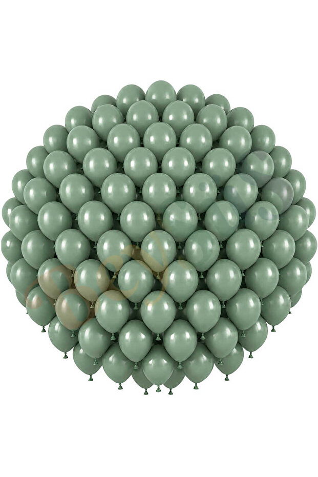 Eucalyptus Color Latex Retro Balloons (30 cm) - 100 Pieces