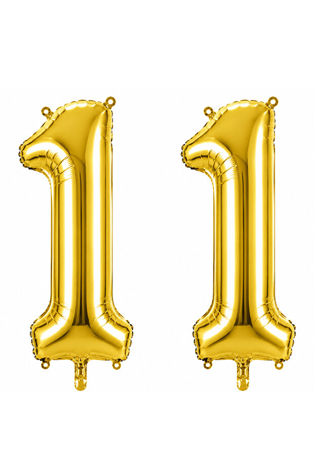 11 Foil Balloons Gold Color (100 cm)