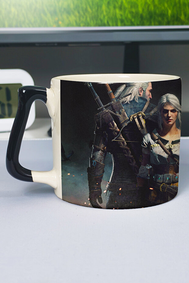 Witcher 3 Printed Ceramic Luxury Mug (1 Piece) Special Black Handle Wave Handle V1D