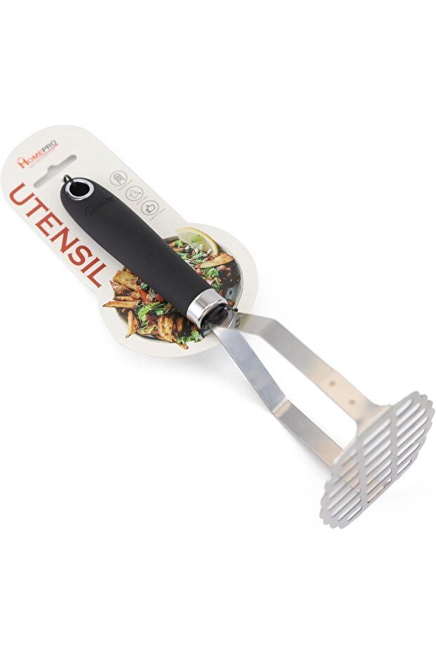 Home Pro Potato Masher with Handle, Black