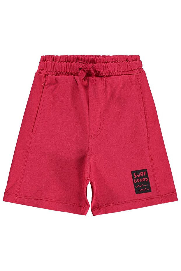 Basic Have Fun Printed Shorts for Ages 2-5 - Red