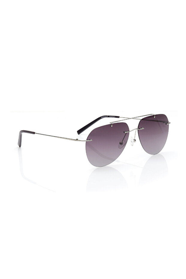 Polarized Sunglasses Silver Frame Purple Mirror Lens 59mm - R058PR3PV