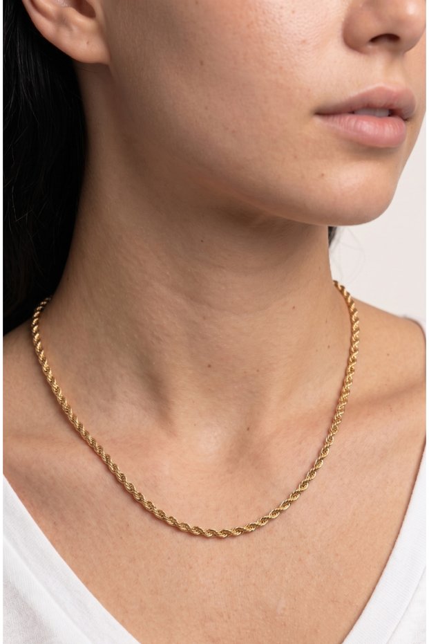 Women's gold color twist chain necklace