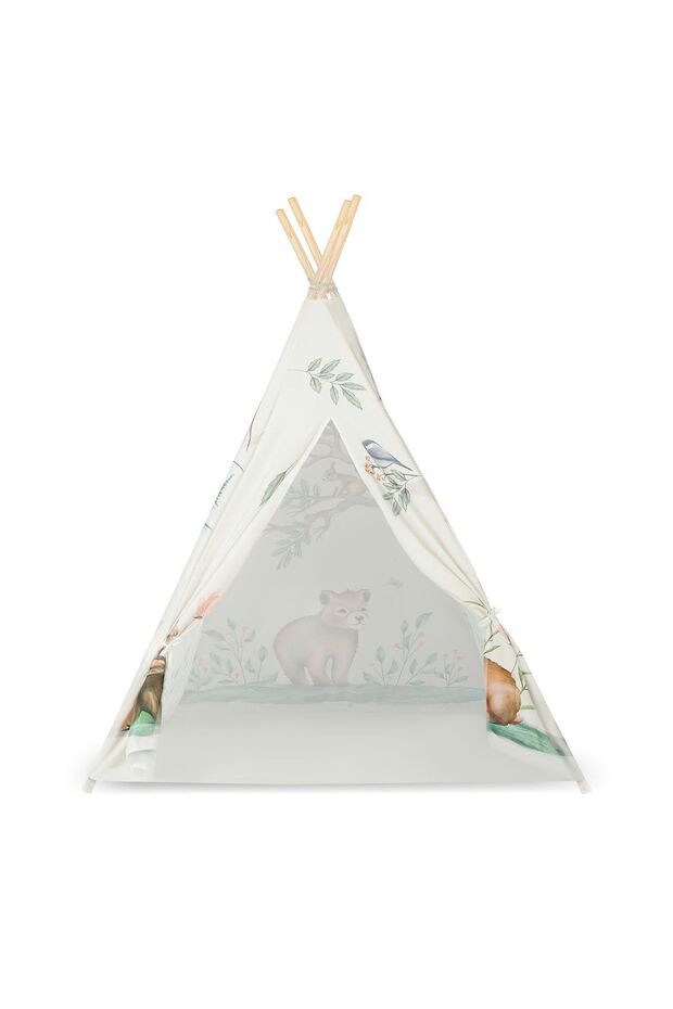 Cort tip teepee pentru copii - bej - 4