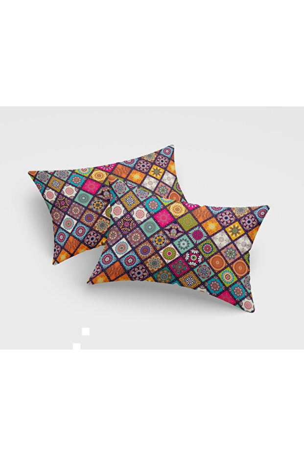 2 Pieces Ethnic Patterned Digital Printed Rectangular Cushion Cover 30X50 cm