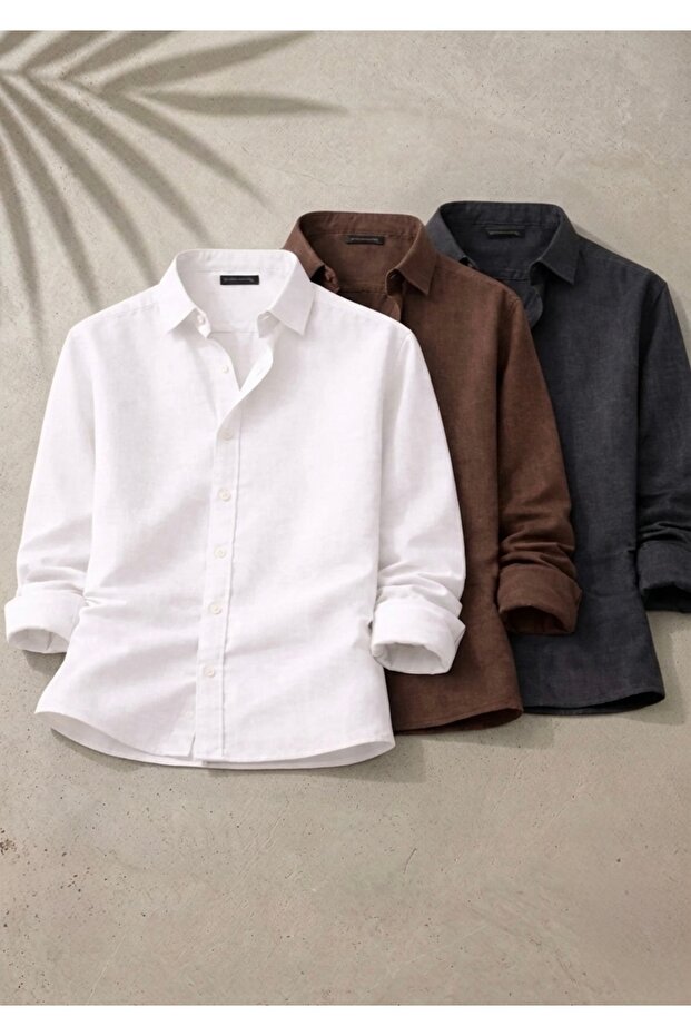Men's Set of 3 Sofia Linen Shirts