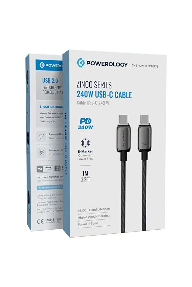 Zinco Series 240W USB-C Cable Dark Gray