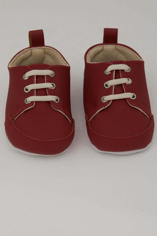 Baby Boy Booties with Laces, Size 18-19, Red