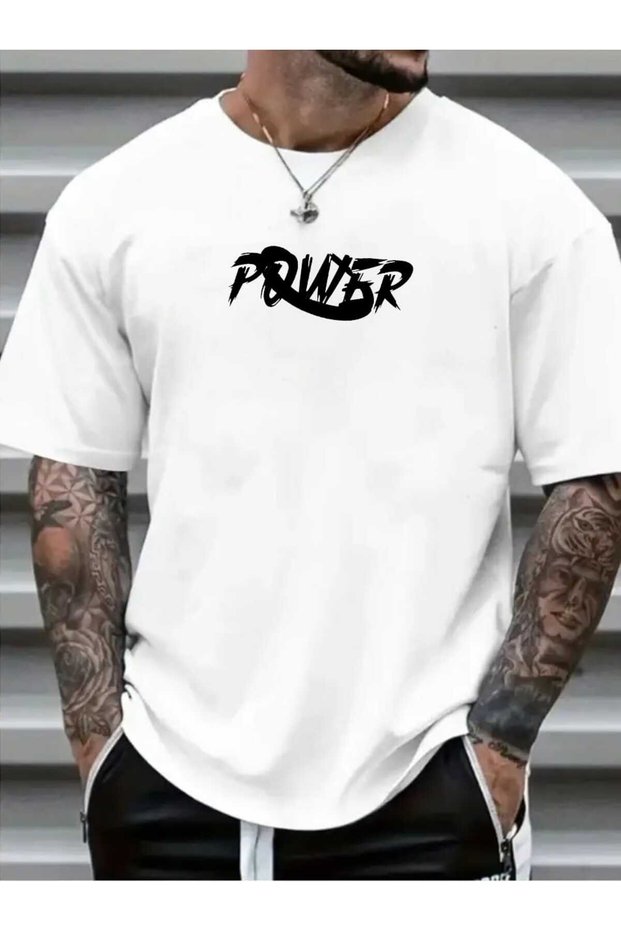 Men's Trendy Cotton T-Shirt with Power Print Design