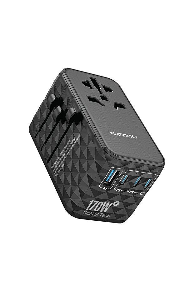 Universal Charger 4-Port Fast Charging + AC Black