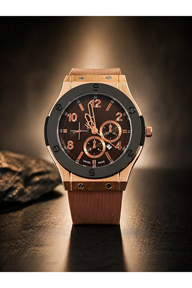 Sweat-Resistant Silicone Cord Men's Wristwatch