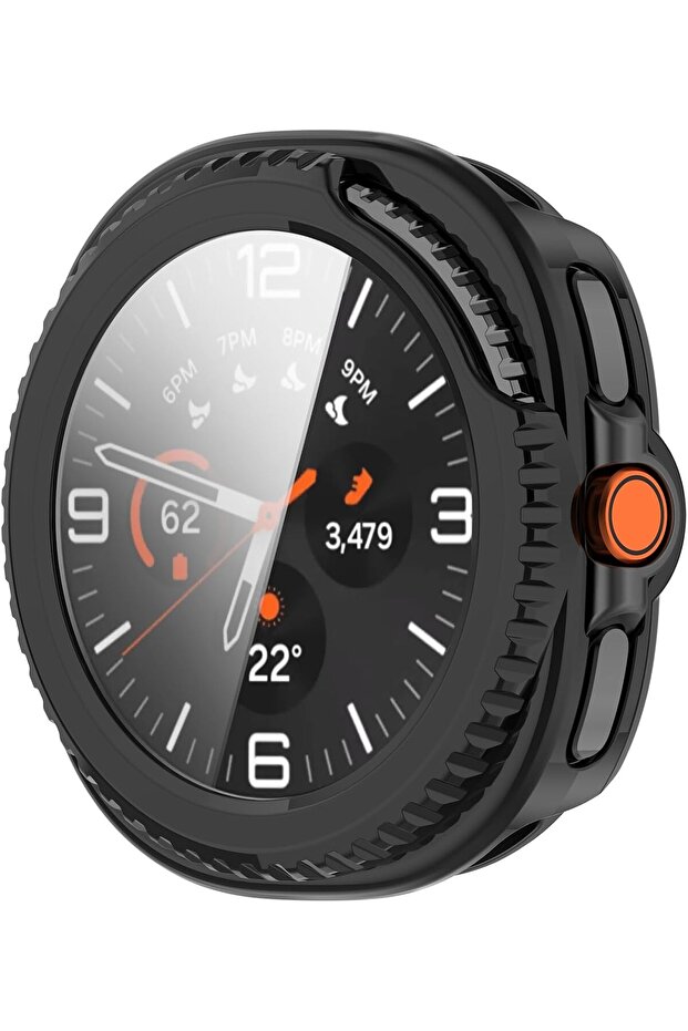 Case Protector Compatible with Samsung Galaxy Watch 8 Classic, Full TPU Case Cover (Sanded Black)