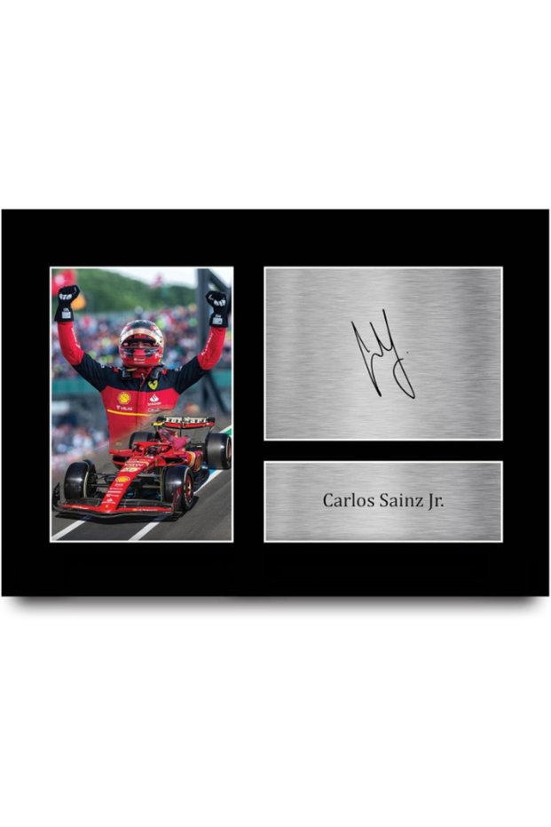 A4 Carlos Sainz Jr Ferrari Gifts Printed Signed Autograph Picture for F1 Formula 1 Racing Fans - A4