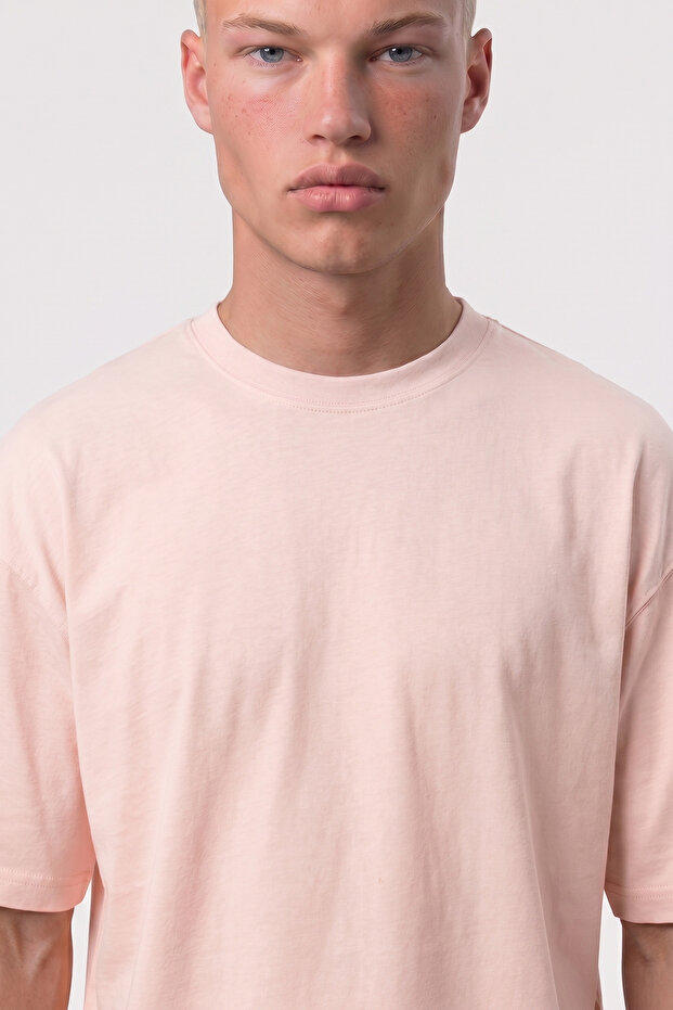 Tricou Basic Oversize Roz - 5