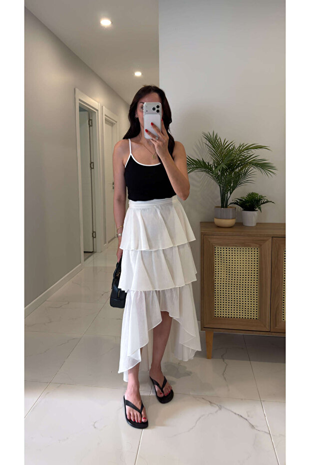 Postna Ecru Linen Skirt