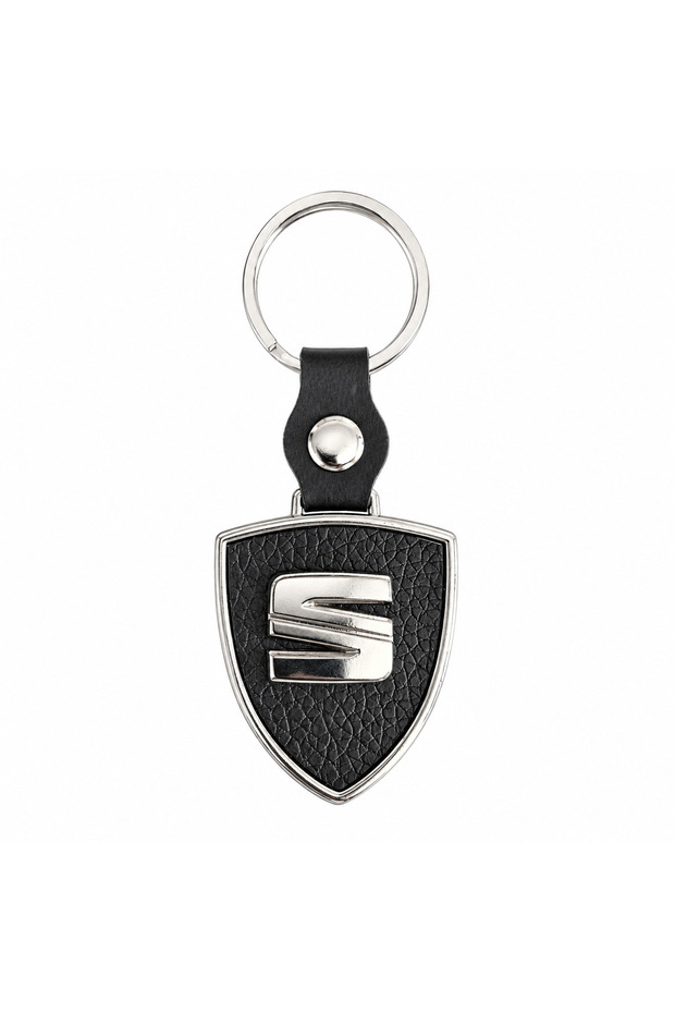 Seat Logo Metal Leather Auto Keychain, 9cm X 3.5cm Size, Stylish Gift Car Accessory