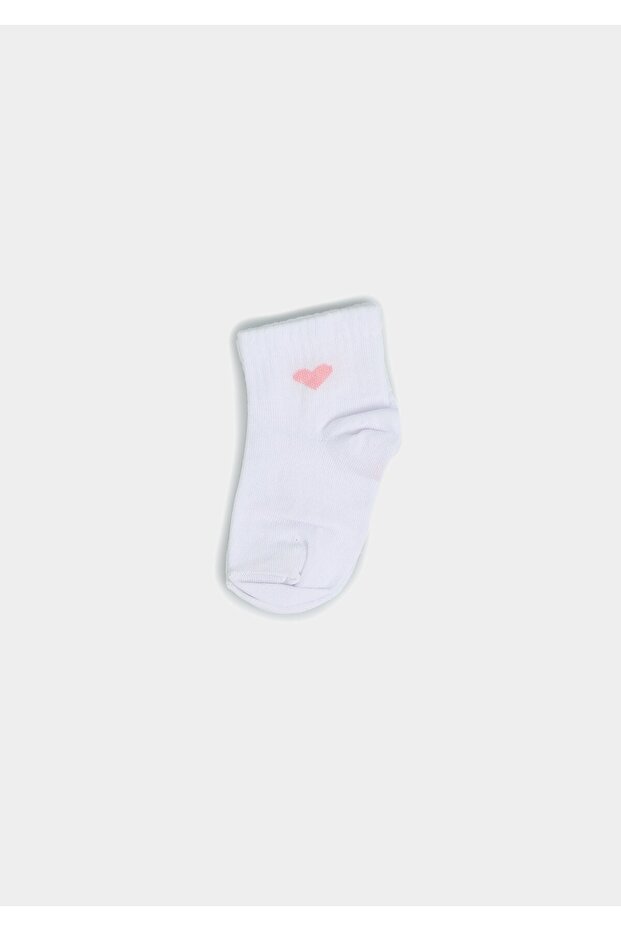 White Hearted Socks White - 3