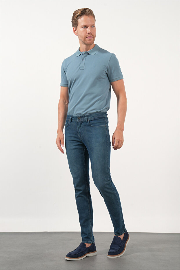 5 Pocket Slim Fit Casual Cotton Denim Trousers 1023260169