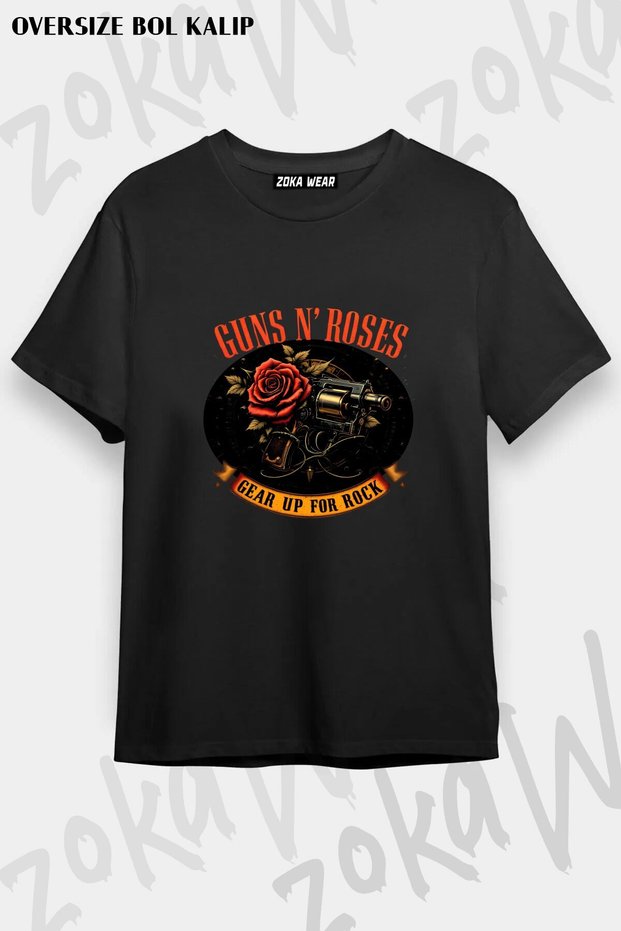 Unisex Loose Fit Guns N Roses V19 Printed T-Shirt