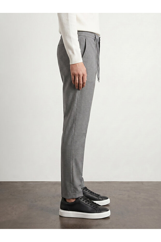 Basic Stylish Drawstring Slim Fit Jogger Pants - 3