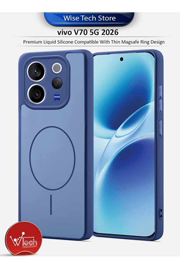 vivo V70 5G 2026 Premium Liquid Silicone Compatible With Thin Magsafe Ring Design Case Cover