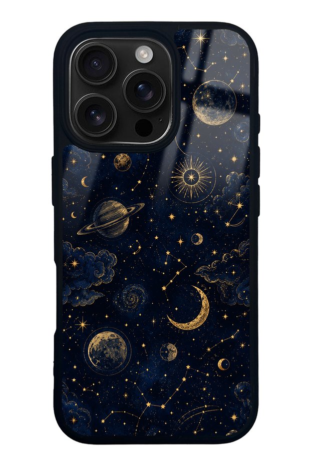 iPhone 16 Pro Celestial Night Design Glossy Phone Case