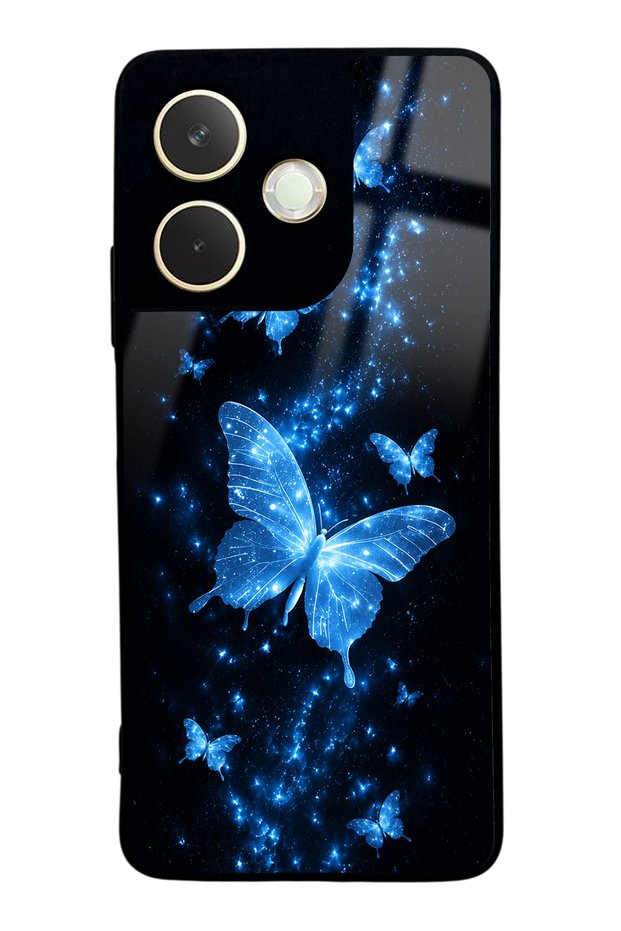 Oppo A5 Pro Blue Galaxy Butterfly Design Glossy Phone Case
