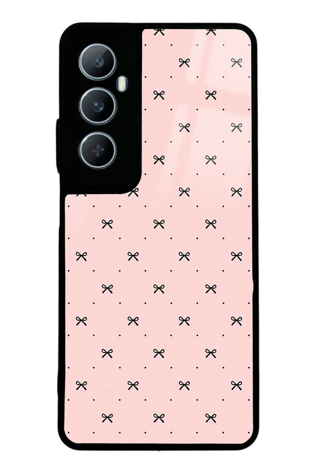 Realme C65 Cream Coquette Pattern Design Glossy Phone Case