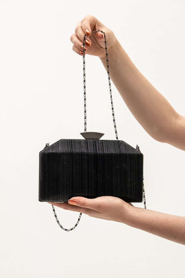 Women's Black Laser Wedding Evening Bag