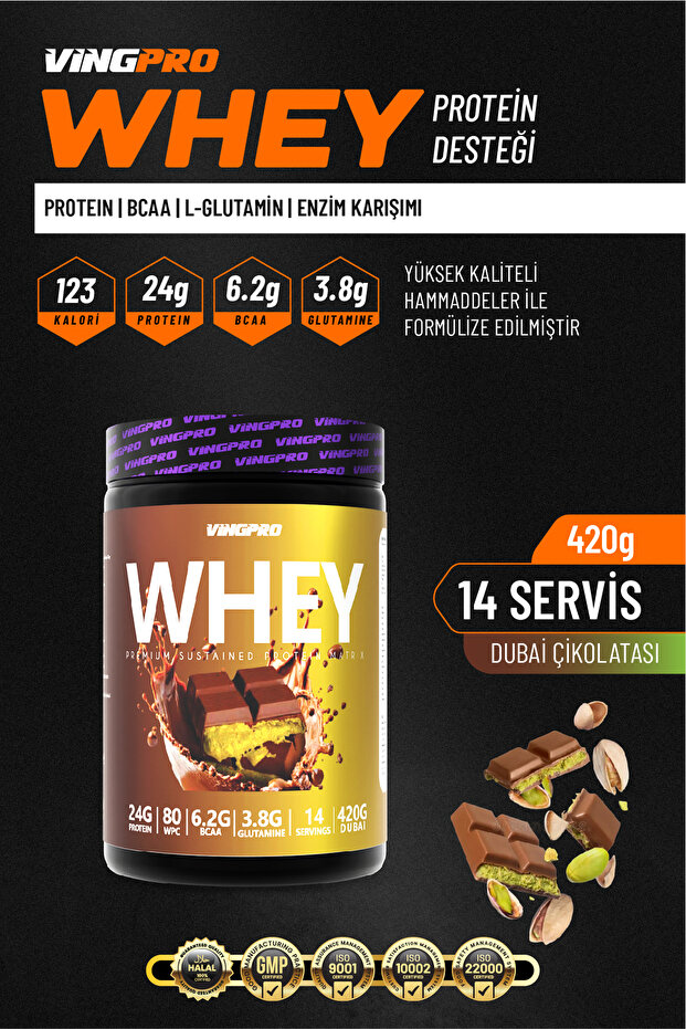 Whey Protein Pro Wpc80 420Gr 14 Servings Dubai Chocolate
