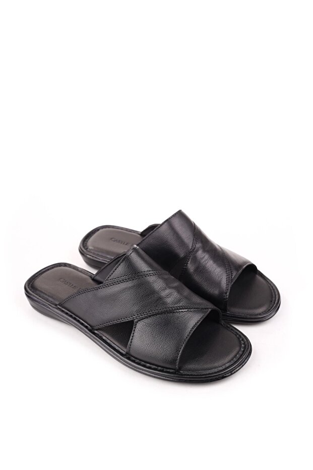 8523 Men's Orthopedic Sole Genuine Leather Slippers