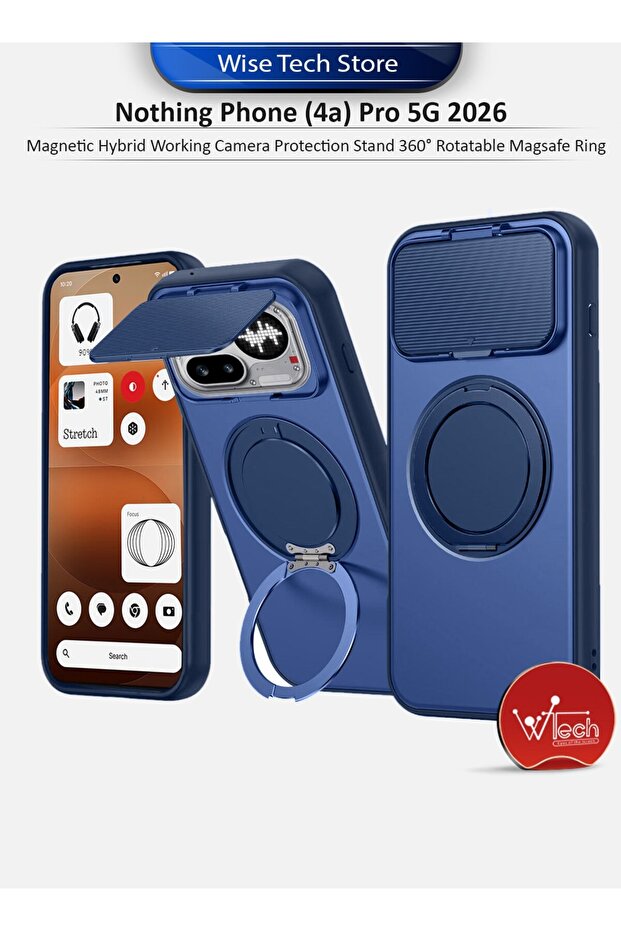 Nothing Phone (4a) Pro 5G 2026 Magnetic Hybrid Working Camera Protection Stand 360° Rotatable Magsafe Ring Case Cover