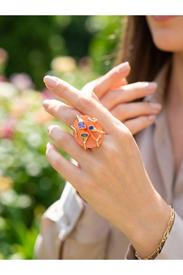Cat's Eye Natural Stone, Adjustable, Handmade, Designer Ring