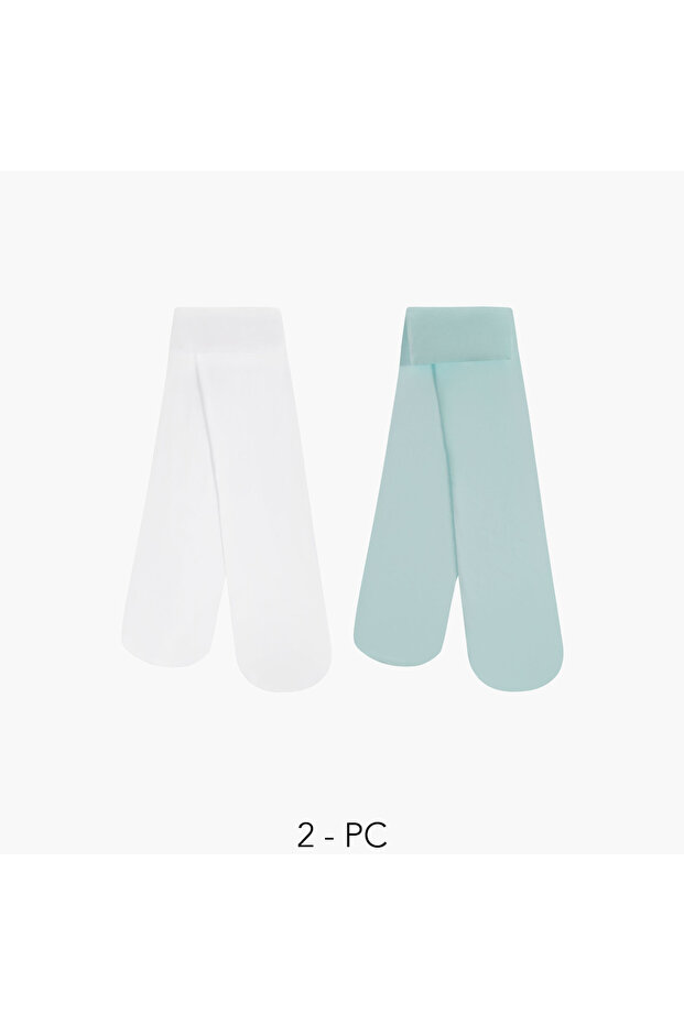 Pack of 2 Girls Tights with Elasticated Waist