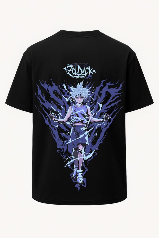 Oversize Godspeed Killua Hunter X Hunter Printed T-Shirt - Large Print - Wide Cut