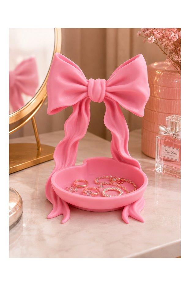 Designed Jewelry Organizer and Display Stand – Decorative Jewelry Organizer Pink + White Color Options (Large Size)