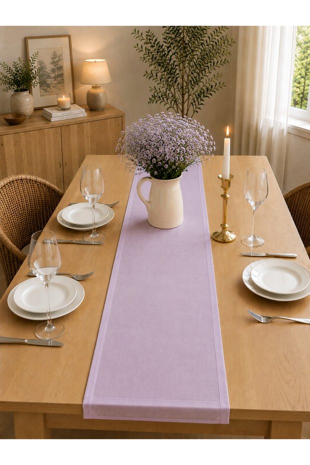 Cotton Blend Linen Texture Runner 40X110