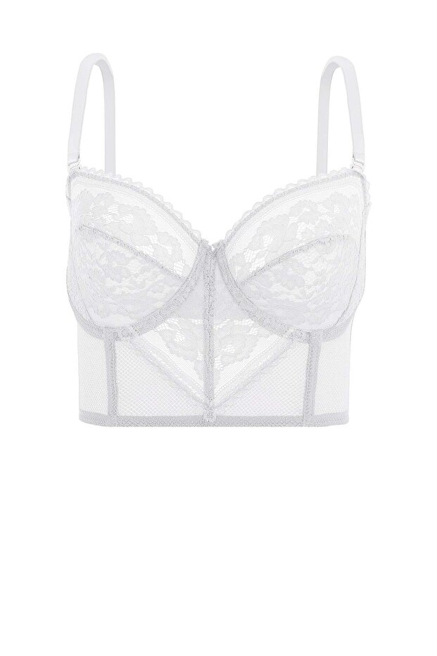 Fashion 2500 Lace Padless Bustier Bra Ecru