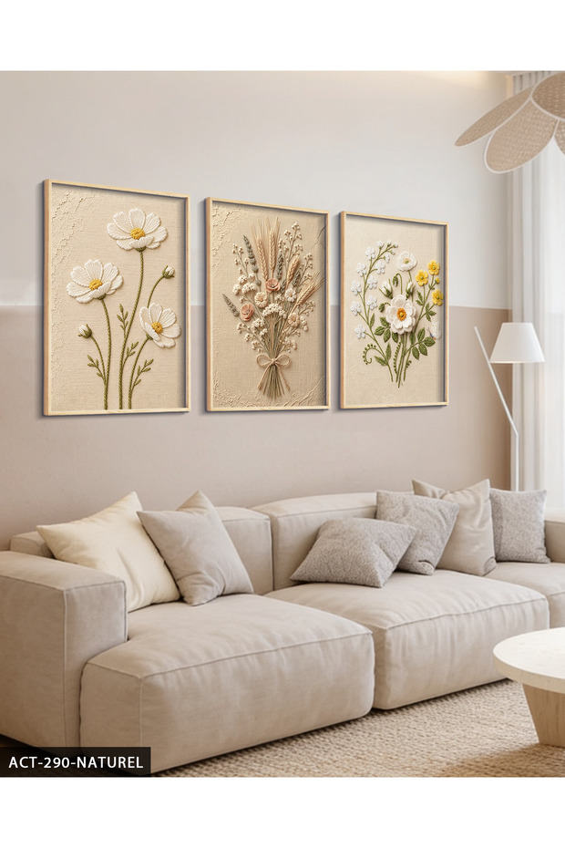Daisies 3 Piece Wooden Framed Painting Act