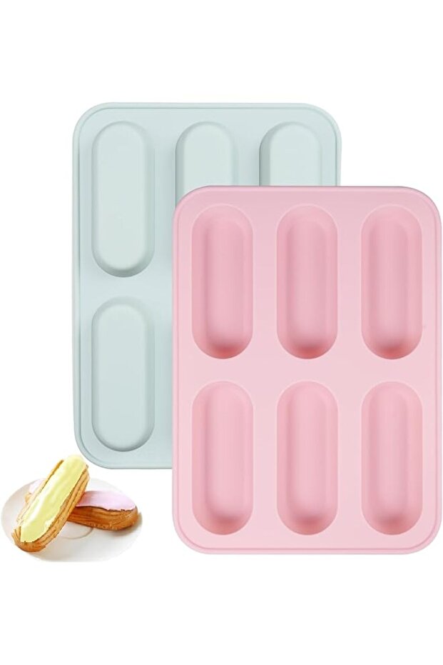Mini Loaf Tins, 2Pcs 6-Cavities Silicone Mini Loaf Moulds for Baking