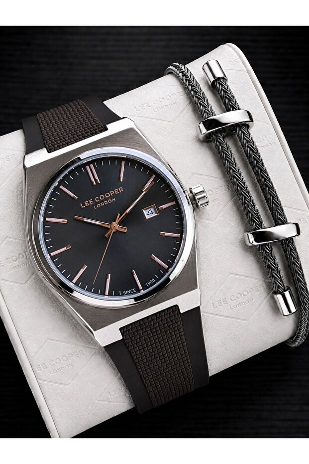 Italian Design Bracelet Gift with Silicone Cord 5 Atm Men's Wristwatch Elc.08250.362