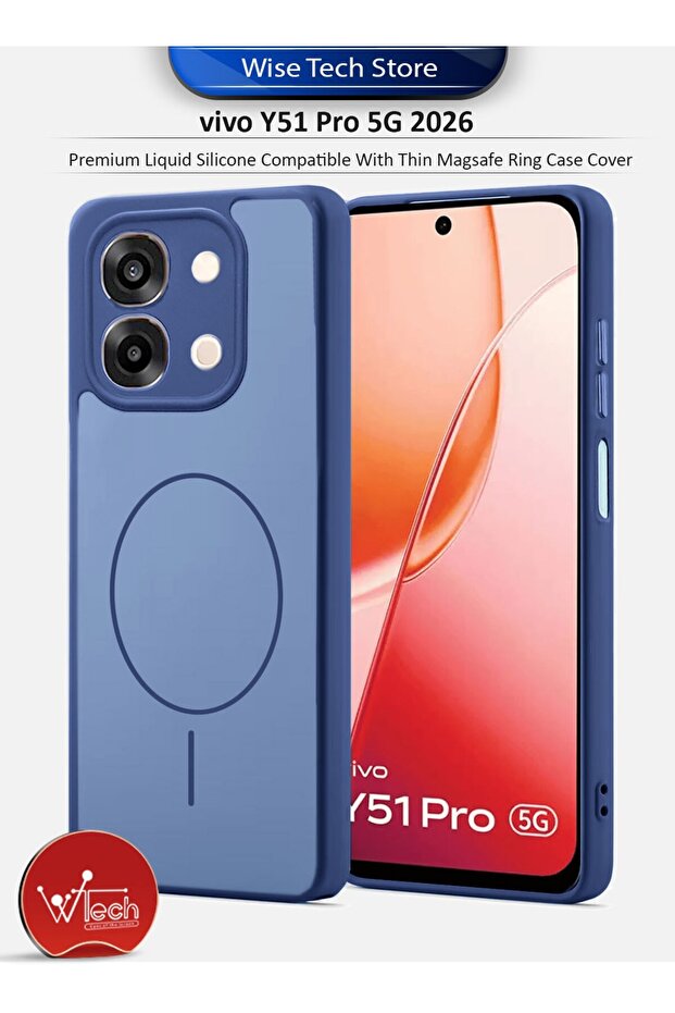 vivo Y51 Pro 5G 2026 SilkTouch Premium Matte Silicone Protective with Thin Magsafe Case Cover