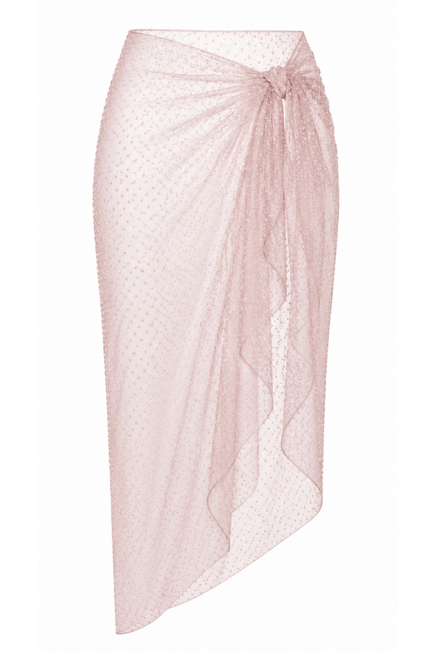 Women's Laser Cut Polka Dot Tulle Pareo